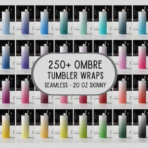OMBRE Color Tumbler Wrap MEGA Bundle, 20 Oz Skinny Tumbler PNGs for Sublimation Tumblers, Sublimation Background PNG Bundle Seamless Wraps