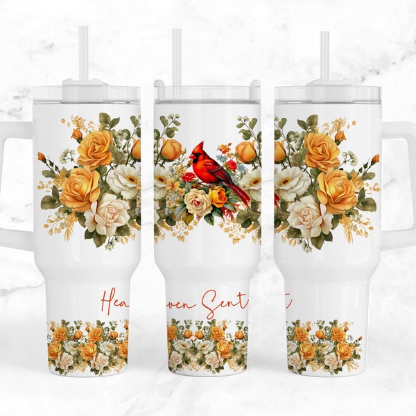 RED CARDINAL 40 Oz Tumbler Design, 40 Oz Tumbler Wrap, Sublimation Design, Digital Download, Red Cardinal PNG, Cardinal Sublimation png