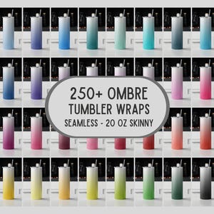 OMBRE Color Tumbler Wrap MEGA Bundle 20 Oz Skinny Tumbler PNGs for Sublimation Tumblers Sublimation Background PNG Bundle Seamless Wraps
