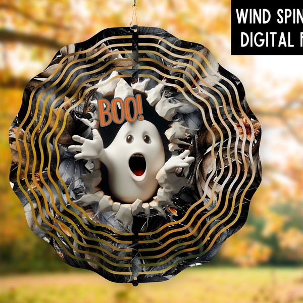 3D HALLOWEEN Wind Spinner PNG, 3D Sublimation Design, Digital Windspinner, Sublimation Wind Spinner, 3D Ghost png for Sublimation