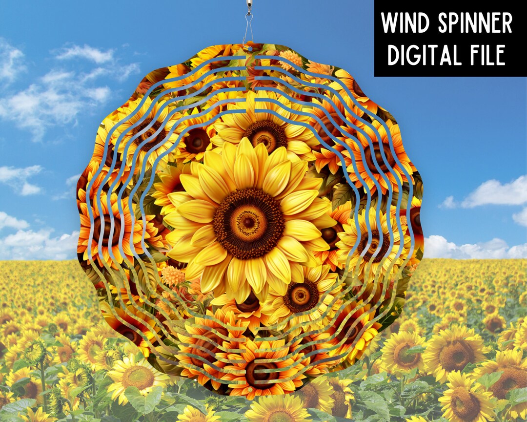3D SUNFLOWERS Wind Spinner PNG Sunflower Sublimation Design Digital ...