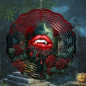 HALLOWEEN Wind Spinner PNG, Halloween Sublimation Design, Sublimation Wind Spinner, Digital Download, Vampire PNG, Vampire Windspinner