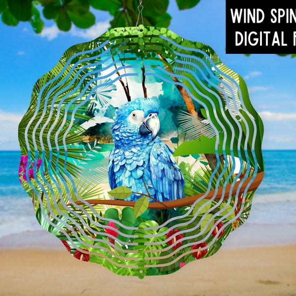 PARROT Wind Spinner Design, Tropical PNG, Sublimation Wind Spinner, Digital Wind Spinner Design, Sublimation Design Tropical Parrot