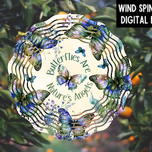BUTTERFLIES Wind Spinner PNG Windspinner Design File Wind Spinner Design Digital File Wind Spinner Inspirational Sublimation Design Files