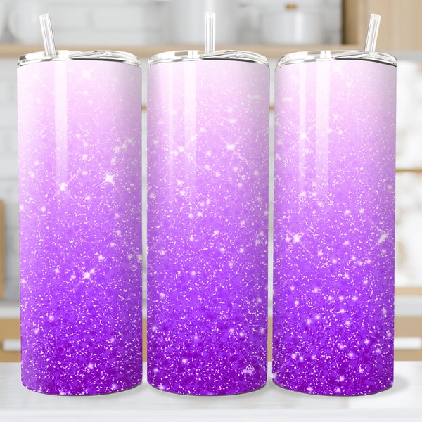 PURPLE GLITTER OMBRE Tumbler Wrap, Glitter Tumbler Designs, Tumbler Wrap Glitter, Ombre Tumbler Wraps, Glitter Ombre pngs, Purple Ombre Wrap