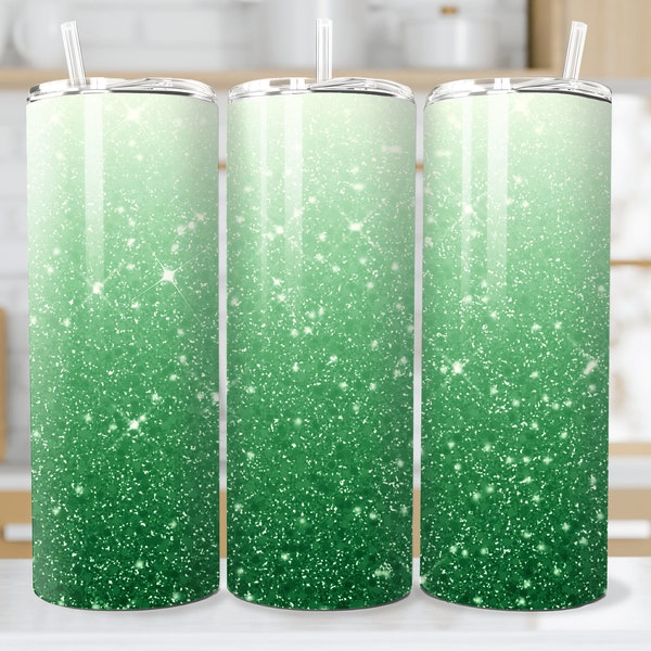 GREEN GLITTER OMBRE Tumbler Wrap, Glitter Tumbler Designs, Tumbler Wrap Glitter, Ombre Tumbler Wraps, Glitter Ombre pngs, Green Ombre Wrap