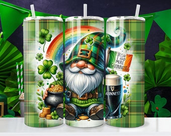 St Patricks Day Tumbler Wrap, Funny St Patricks Tumbler Design, St Patricks Gnome, Gnome png, St Patricks Day Funny Saying about Guinness
