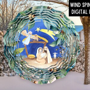 NATIVITY Wind Spinner PNG Christmas Sublimation Design Digital Windspinner Sublimation Wind Spinner Christmas Nativity png