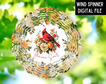 CARDINAL PNG, Cardinal Wind Spinner, Digital Download, Red Cardinal, Sublimation Design, Wind Spinner Design, Windspinner png, Flowers PNG