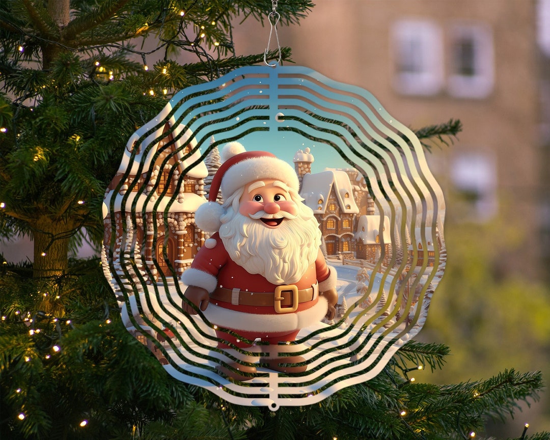 3D SANTA Wind Spinner PNG, Santa Sublimation Design, 3D Sublimation ...
