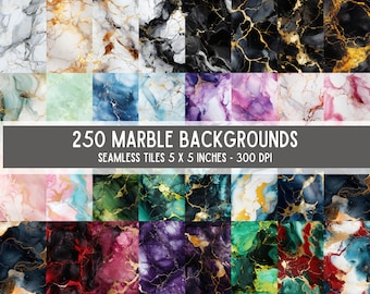 Marble Digital Paper MEGA BUNDLE, Seamless Patterns, Marble Backgrounds, PNG Bundle of Seamless Marble Textures