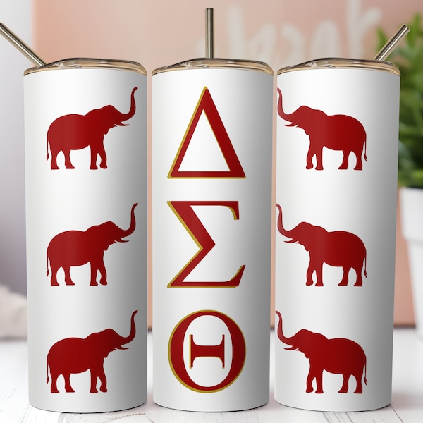 Delta Sigma Theta 20 Oz Tumbler Wrap, DST Cup Wrap, DST Tumbler Design, Sorority Tumbler Delta Sigma Theta PNG, Skinny Tumbler Template