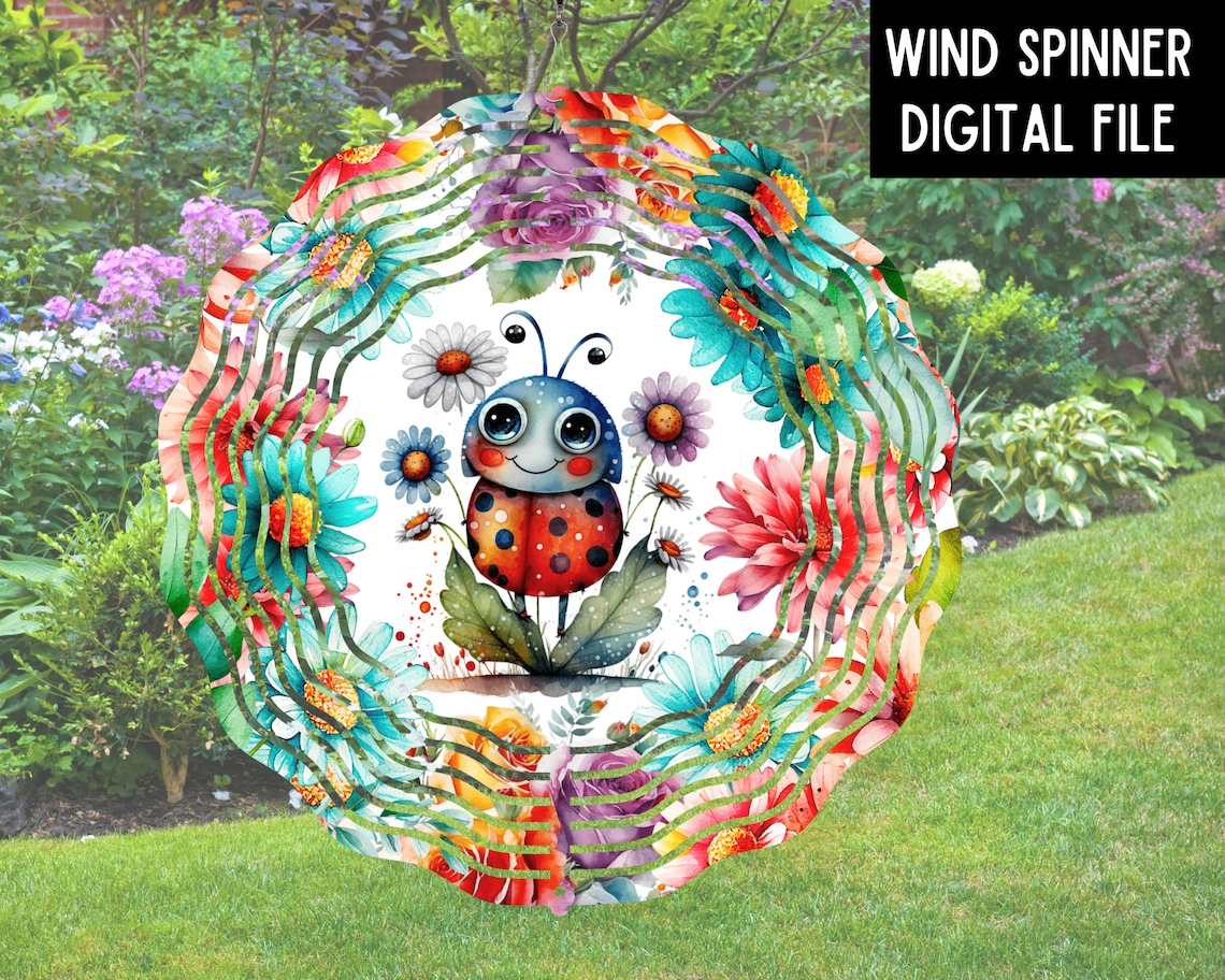 CUTE LADYBUG Wind Spinner Design Sublimation PNG Ladybug Etsy