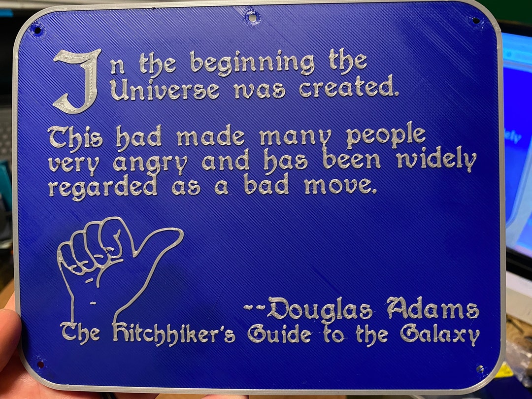 Sign in the Beginning From Hitchhiker's Guide to the Galaxy Etsy