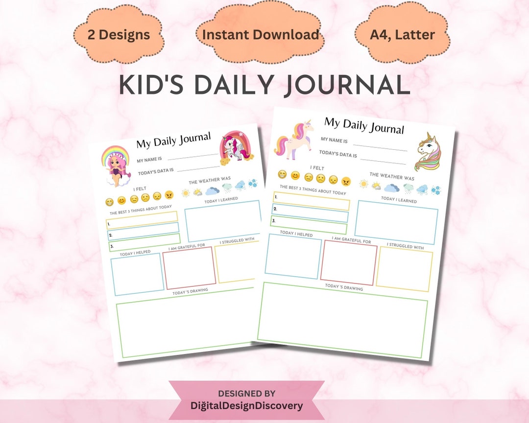 Kids Journal Printable Kids Journal Diary for Children - Etsy