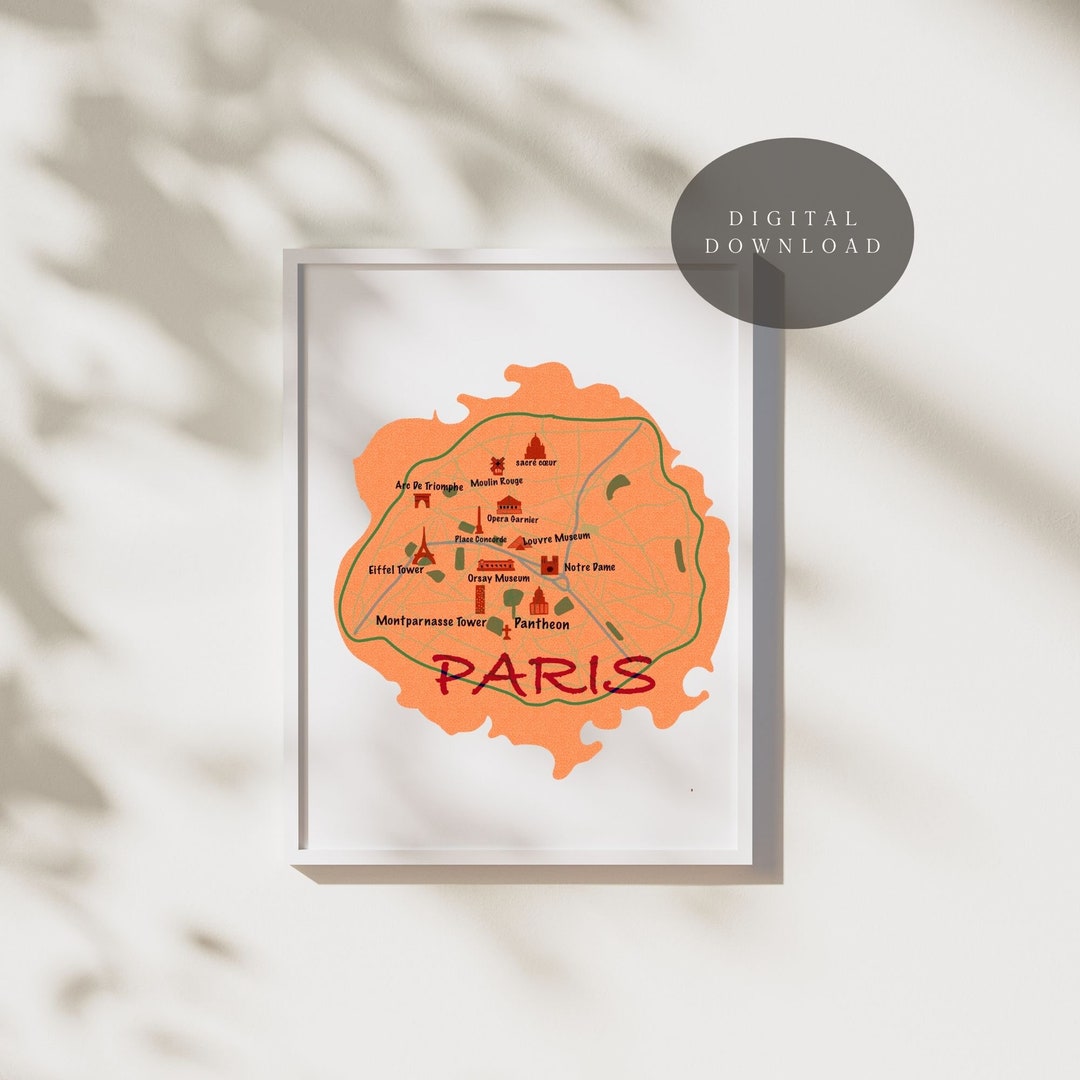 PARIS Map Print,paris City Map Poster,unique Gift Idea,minimalist Art ...