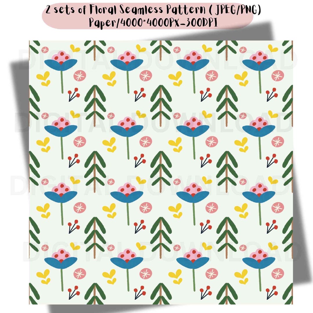 Ditsy Floral Seamless Pattern, Spring Flower Digital Paper (jpg/png ...