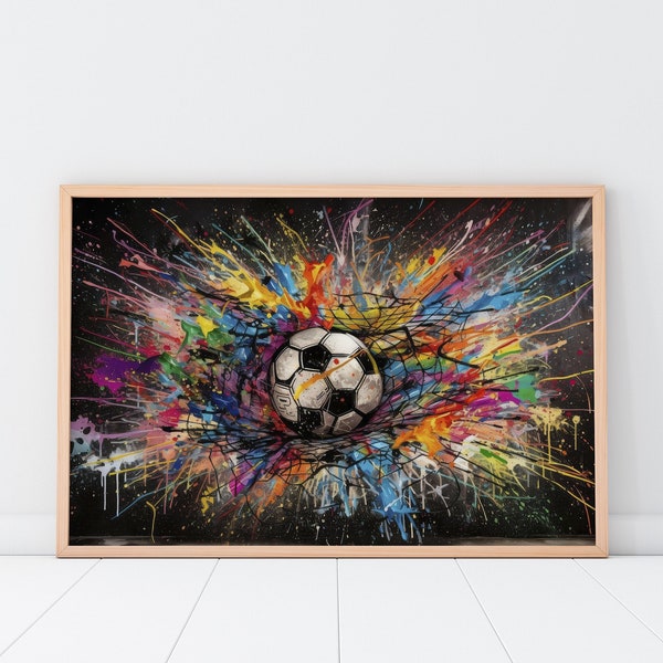 Soccer Ball Poster graffiti Street art Wall Art Urban Art Pop Art Deco Sport Gift Ideas