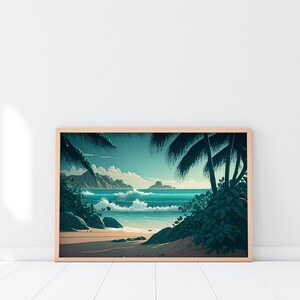 Wellen-Poster, Sonnenuntergang, Wellen-Sonnenuntergang, Ozean-Poster, untergehende Sonne, Sommer, künstlerischer Urlaub, Surfen, Heimdekoration, Geschenkideen, Wandkunst, Wandbild