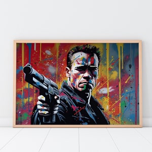 the terminator Poster graffiti Street art Wall Art Urban Art Pop Art Deco Movie Gift Ideas Arnold Schwarzenegger