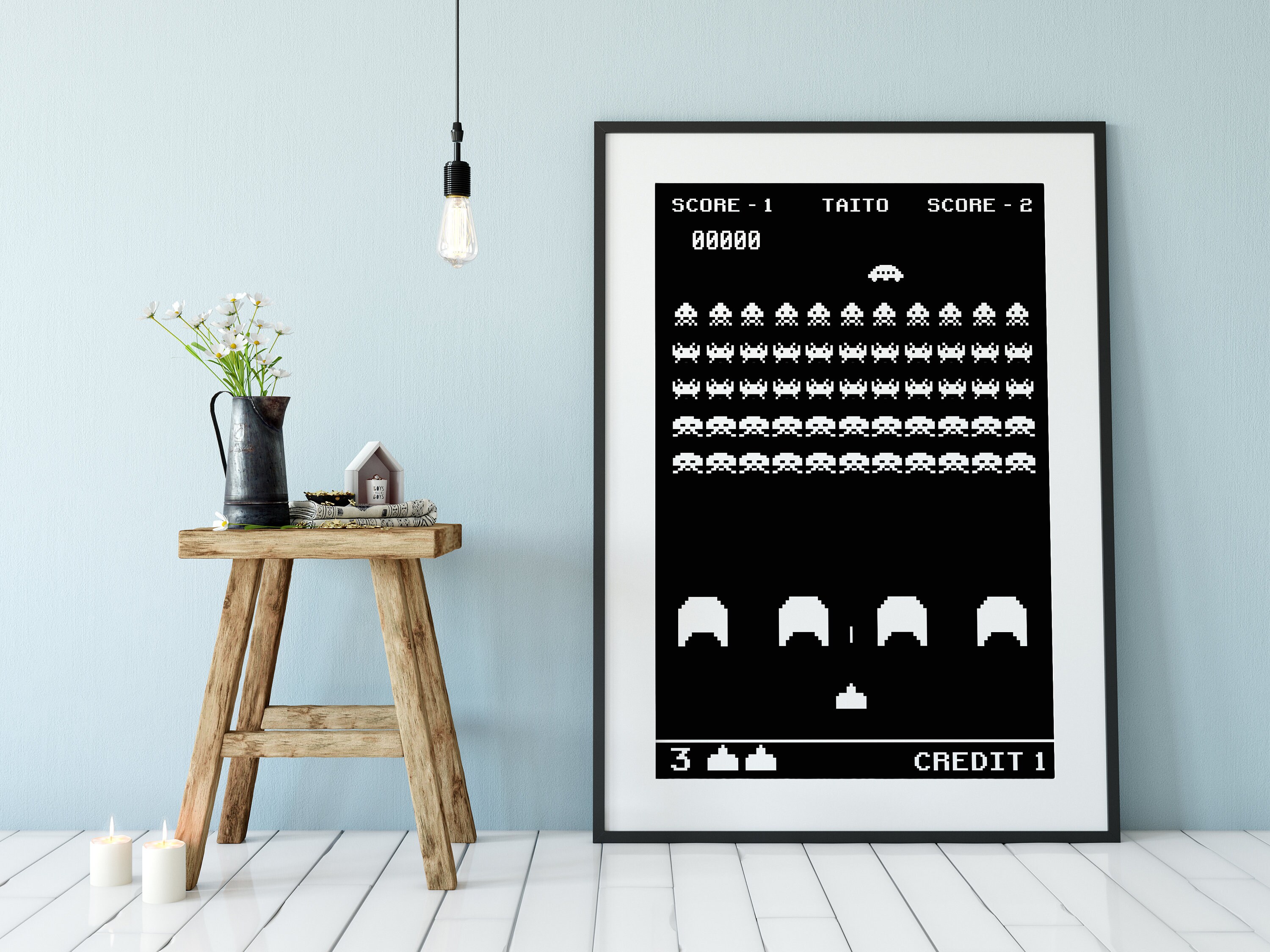 Space Invaders Arcade Game Poster Pixel Art Retro Gaming Vintage Geek ...