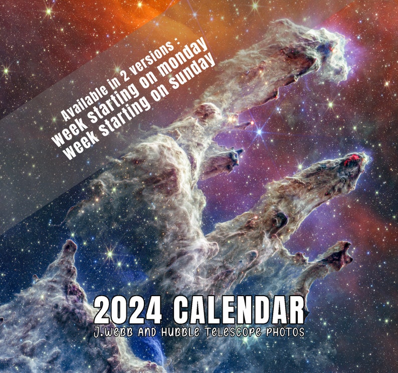 2024 Calendar Space Photo Telescope Astronomy Webb Hubble Etsy