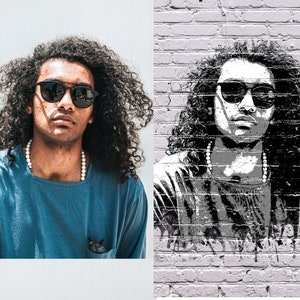 Custom Graffiti Portrait Photo Urban Street Art Gift Ideas Wall Art