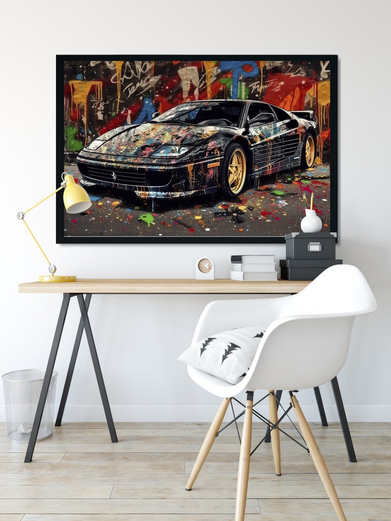 Ferrari Testarossa Poster Graffiti Street Art Wall Art Urban Art Pop