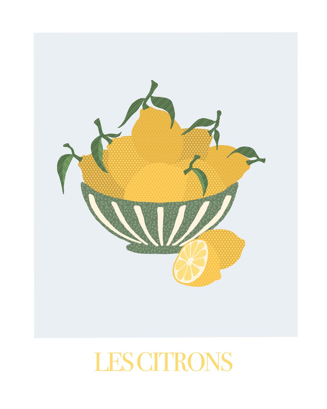 Lemon Bowl French Kitchen Art | Les Citrons Printable Wall Art ...