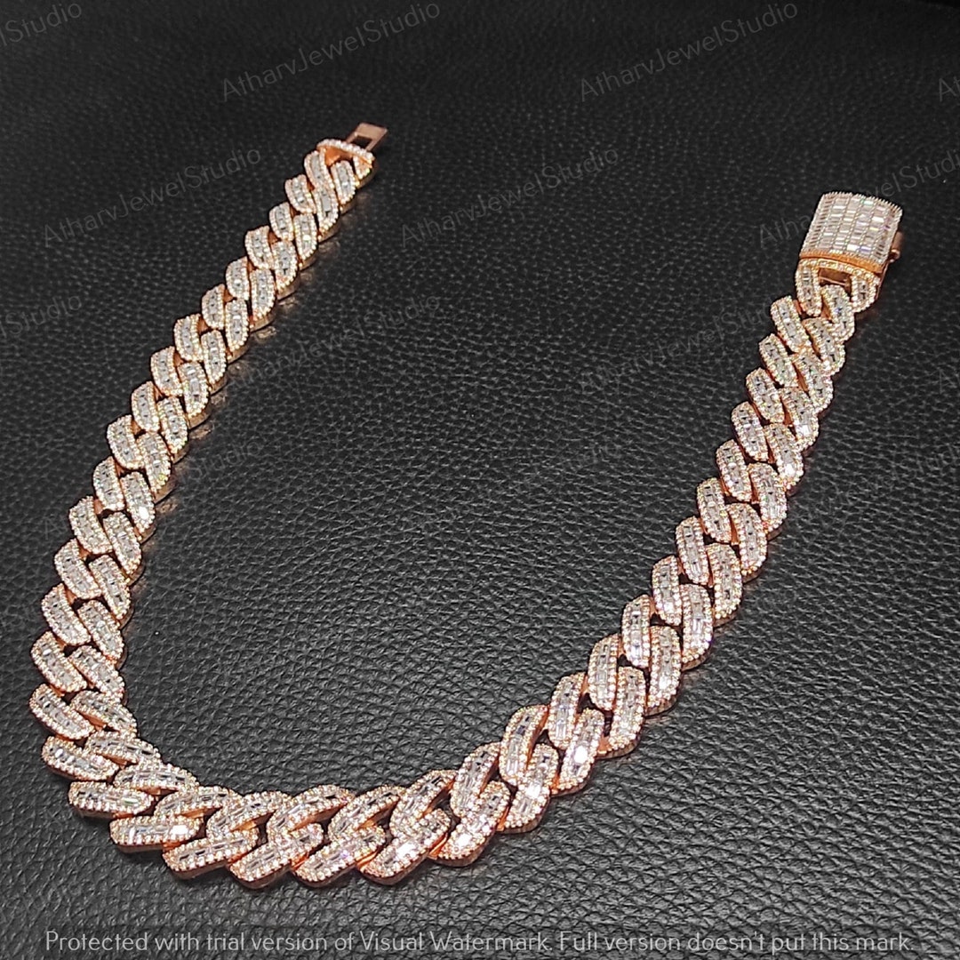 Cubic Zirconia Diamond,hip Hop Chain,cuban Chain Necklace,925 Sliver,infinity Cuban Link Chain