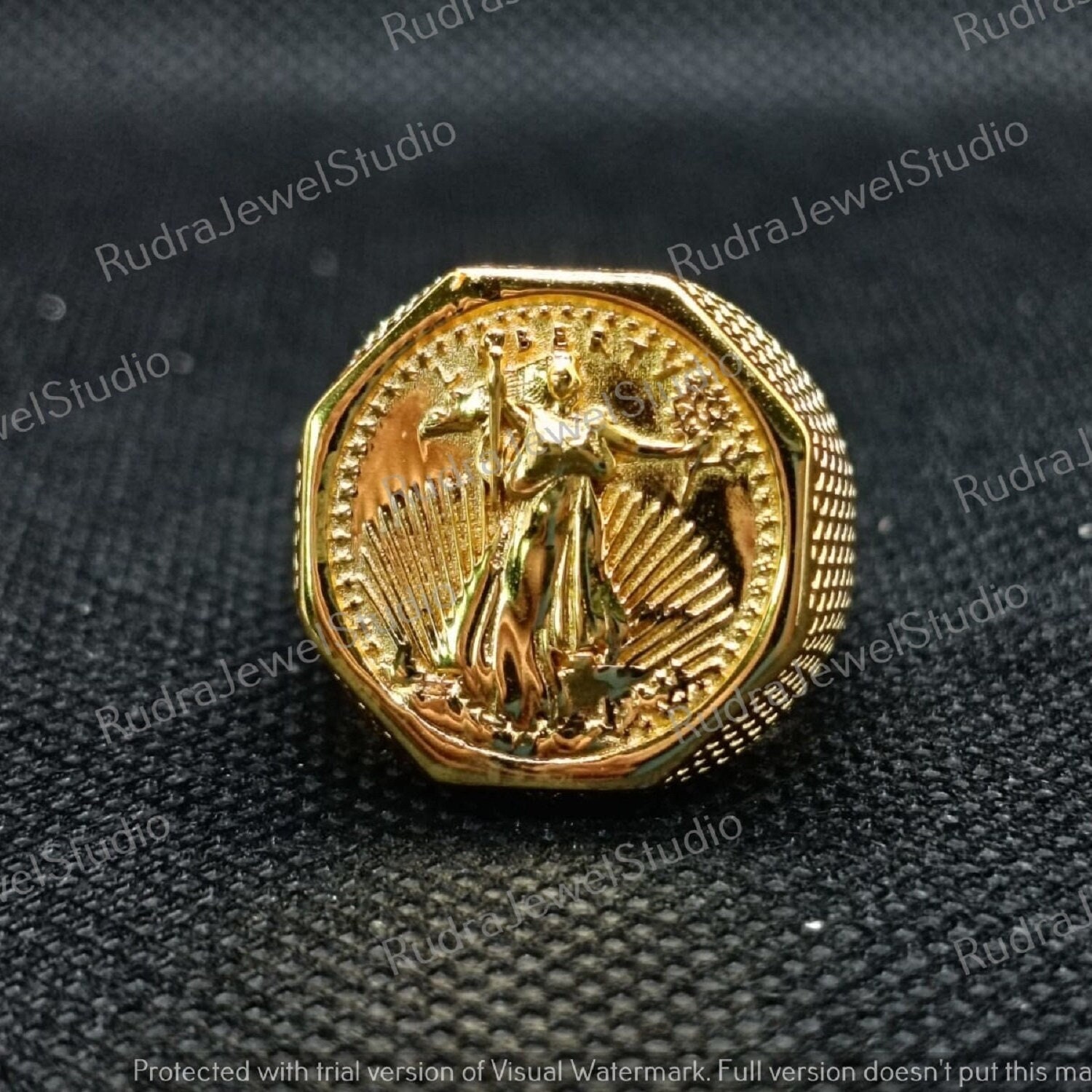 Walking liberty gold coin best sale ring
