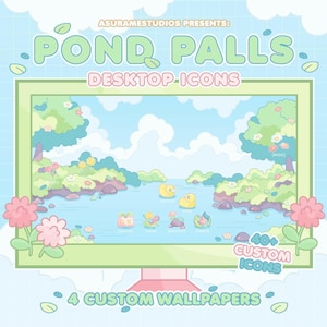 Palls de estanque caprichosos: ¡lindo paquete de íconos para computadora de escritorio/tema y fondo de PC/organizador de fondos de pantalla de bloqueo para Apple/Windows!