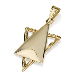 14k gouden Davidster-hanger, Judaïca-hanger, Magen David-hanger