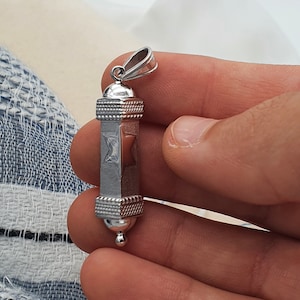 14k Gold Mezuzah Pendant, Made in Israel, Hanukkah gift