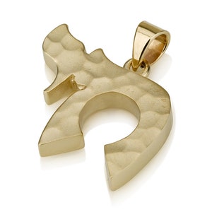 14k gold Chai Pendant, Made in Israel, Judaica Jewelry, Jewish Pendant