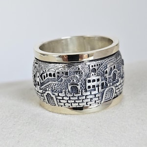 14k Gold and Silver Ring, jewish ring, jerusalem ring