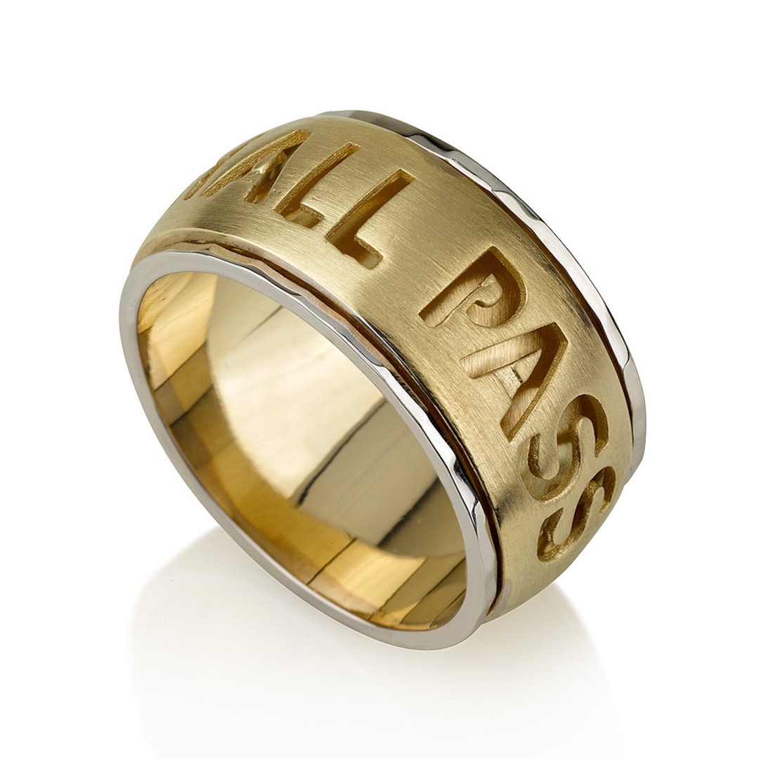14k gold this too shall pass ring etsy