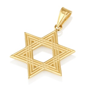 14k gold Star of David pendant, Judaica pendant, Magen David Pendant