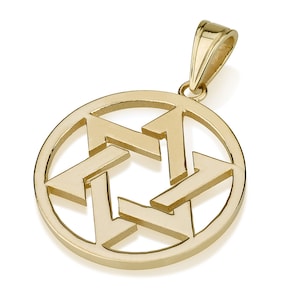 14k yellow gold star of David pendant, Jewish gift, Bar mitzvah gift