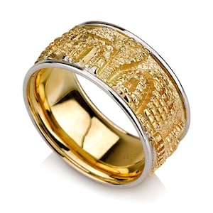 14k Gold Jerusalem Ring, Israeli ring, jewish ring, jerusalem ring