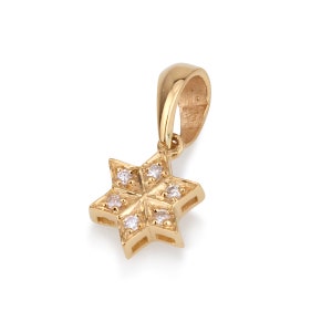 18k Gold Diamant Davidstern Anhänger: Jüdischer Schmuck