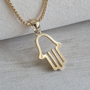 14k Gold Hamsa Pendant Necklace: Jewish Jewelry, Made in Israel