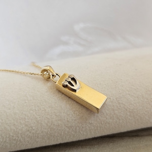 14k Gold Mezuzah Pendant, Bar mitzvah gift, made in Israel