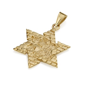 gold Star of David Pendant, Jerusalem Pendant