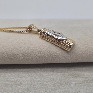 14k Gold Mezuzah Pendant, Bar Mitzvah gift