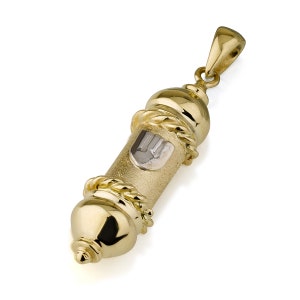 14K Gold Mezuzah Pendant, Jewish pendant