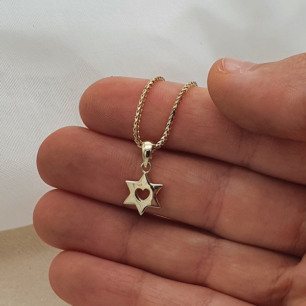 14k gold star of david pendant, judaica pendant, Bar mitzvah gift, Israeli Jewelry, Tiny Judaica pendant