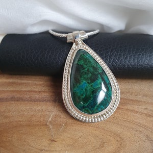 silver Eilat stone Pendant, Eilat stone jewelry, natural gemstone necklace