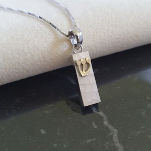 14k Gold Mezuzah Pendant, Bar mitzvah gift, Judaica Jewelry