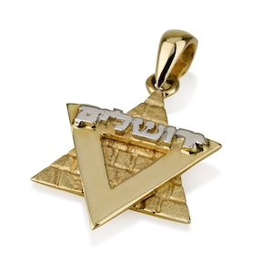 14k Gold Star of David necklace, Jerusalem Jewelry, Judaica Jewelry, Jewish Jewelry